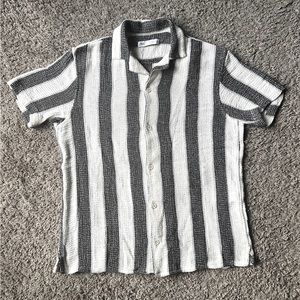 Zara Short Sleeve Linen Shirt Size Small